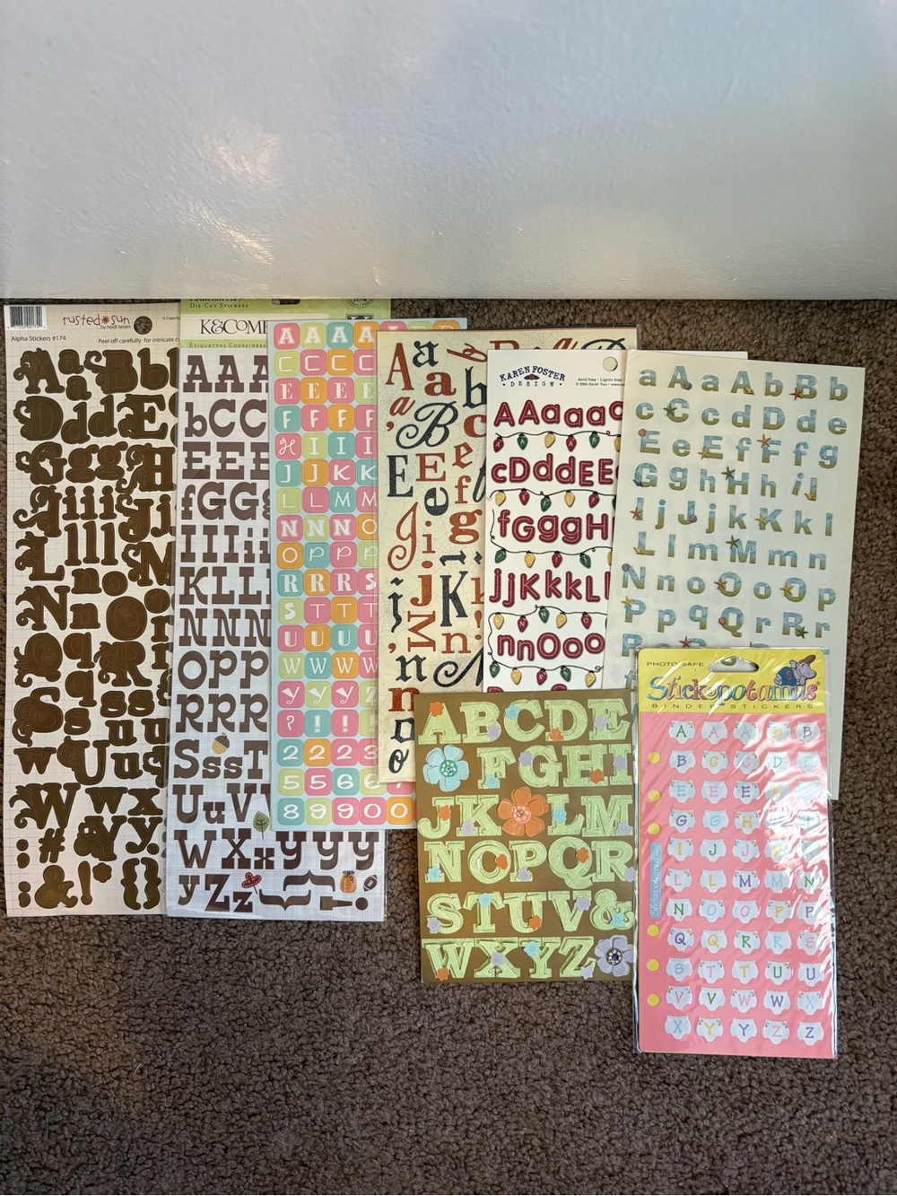 Alphabet Sticker Lot - Mixed Colors